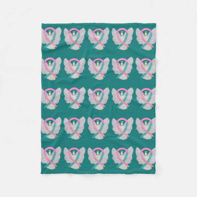 Ovarian & Breast Cancer Awareness Angel Blankets Fleecefilt (Framsidan)