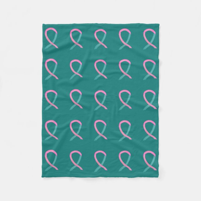 Ovarian & Breast Cancer Syndrome Awareness Blanket Fleecefilt (Framsidan)