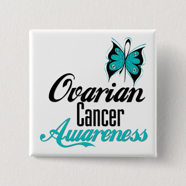 Ovarian Cancer Awareness Butterfly Knapp (Framsida)