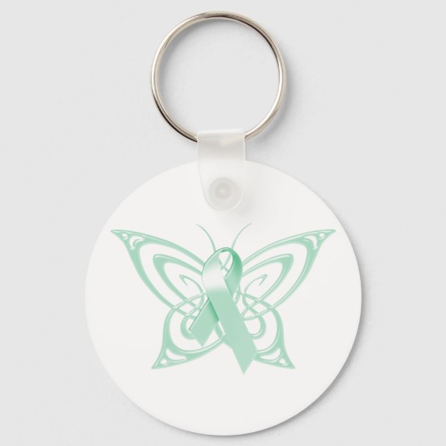 Ovarian Cancer Awareness Butterfly Nyckelring (Framsida)