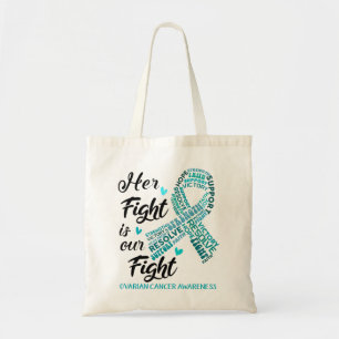 Ovarian Cancer Awareness Hennes kamp är vår kamp Tygkasse
