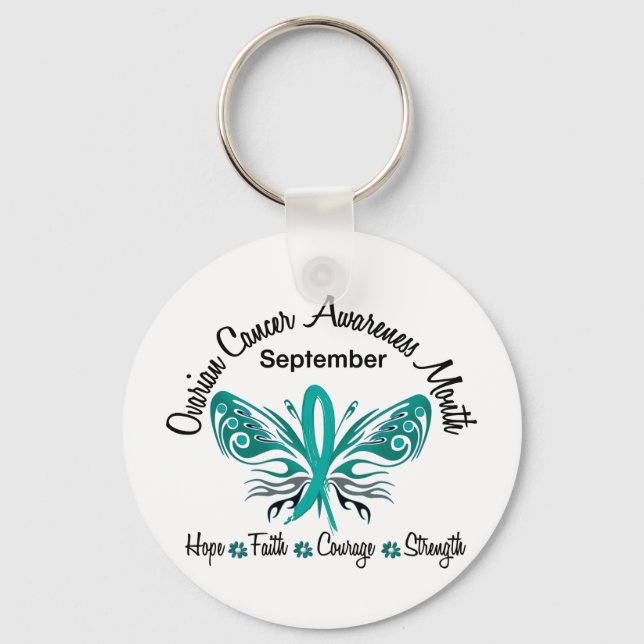 Ovarian Cancer Awareness Month Butterfly 3.2 Nyckelring (Framsida)