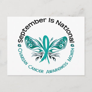Ovarian Cancer Awareness Month Butterfly 3.3 Vykort
