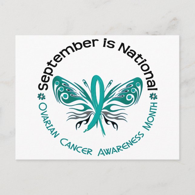 Ovarian Cancer Awareness Month Butterfly 3.3 Vykort (Framsida)