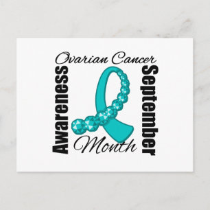Ovarian Cancer Awareness Month Gemstone Ribbon Vykort