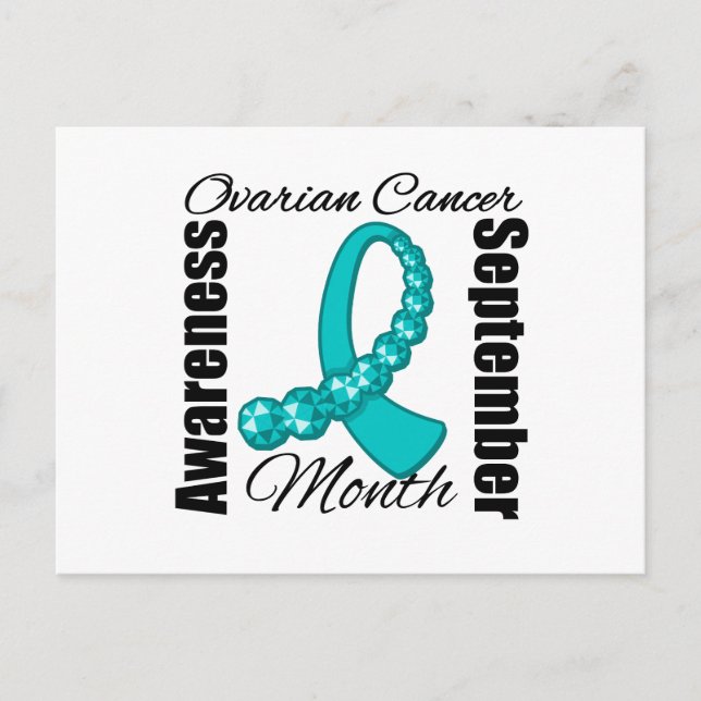 Ovarian Cancer Awareness Month Gemstone Ribbon Vykort (Framsida)