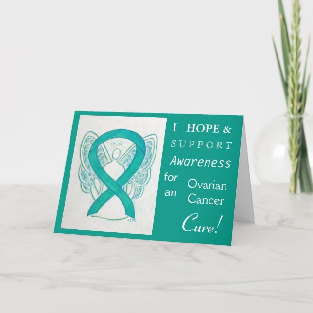 Ovarian Cancer Awareness Ribbon Greeting Card Kort (Framsida)
