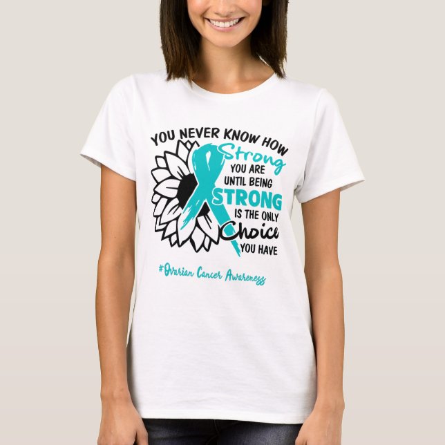 Ovarian Cancer Awareness Ribbon Support Gifts T Shirt (Framsida)