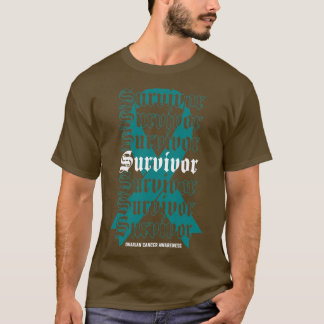Ovarian Cancer Awareness Survivor Teal Ribbon Gift T Shirt