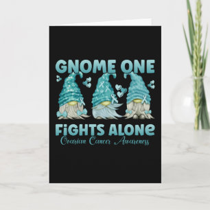 Ovarian Cancer Awareness Teal Ribbon Gnome Kort