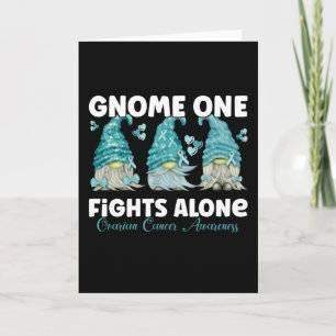 Ovarian Cancer Awareness Teal Ribbon Gnome Kort