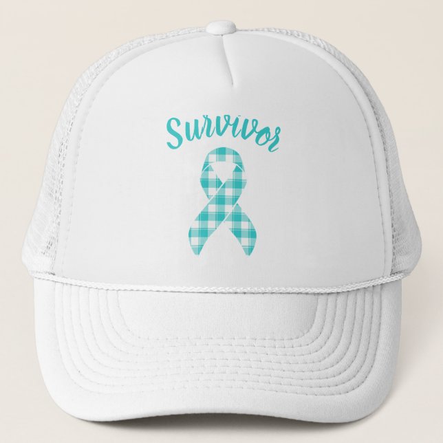 Ovarian Cancer Awareness Teal Ribbon Survivor Keps (Framsida)