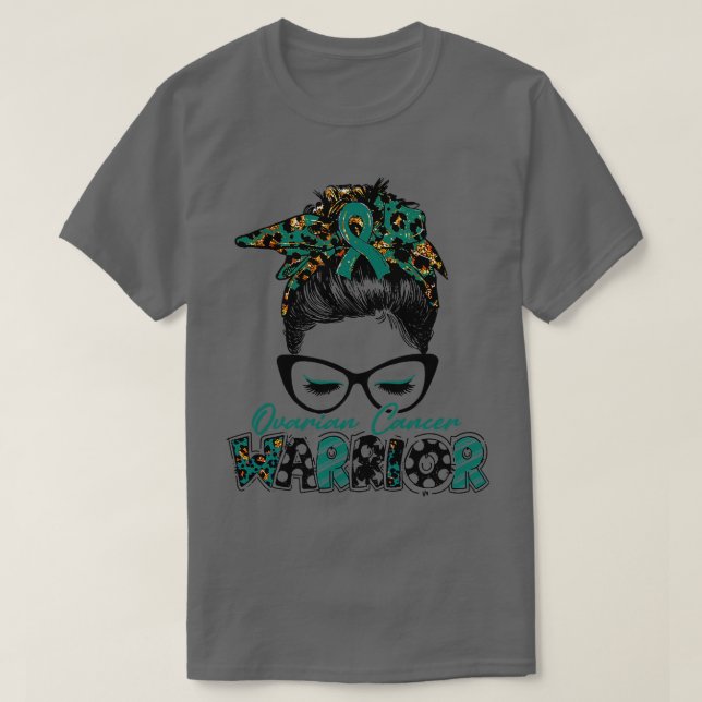 Ovarian Cancer Awareness Warrior Women Glasse  T Shirt (Design framsida)