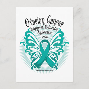 Ovarian Cancer Butterfly 3 Vykort