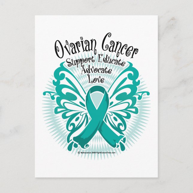 Ovarian Cancer Butterfly 3 Vykort (Framsida)