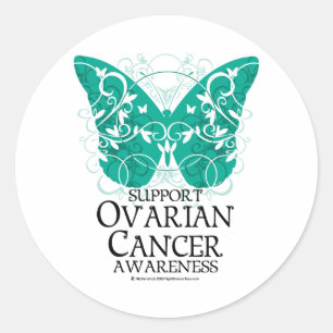 Ovarian Cancer Butterfly Runt Klistermärke