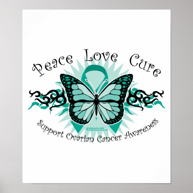 Ovarian Cancer Butterfly Tribal Poster (Framsidan)