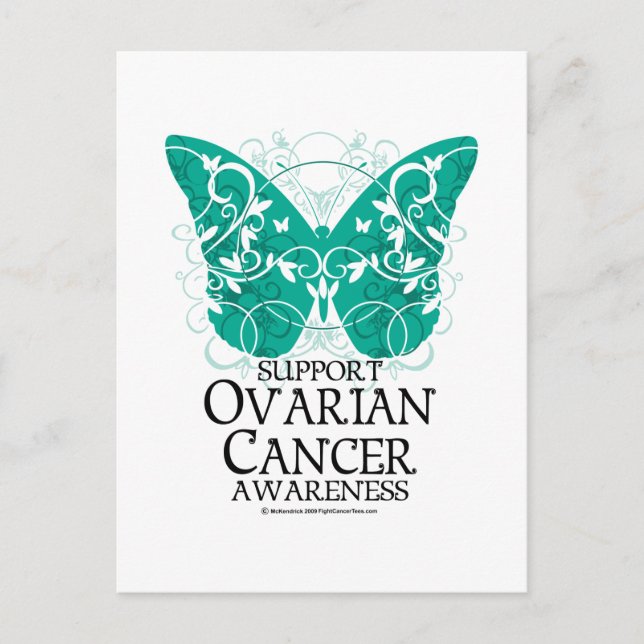 Ovarian Cancer Butterfly Vykort (Framsida)
