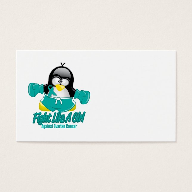 Ovarian Cancer Fighting Penguin Visitkort (Framsidan)
