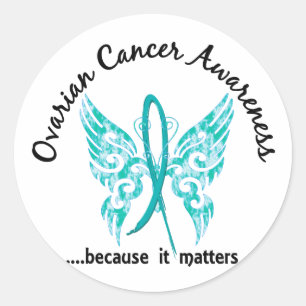 Ovarian cancer för Grungetatueringfjäril 6,1 Runt Klistermärke