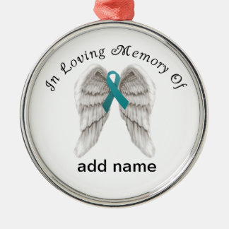 Ovarian cancer för minnes- julprydnadkricka julgransprydnad metall