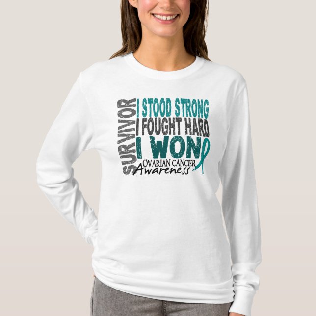 Ovarian cancer för överlevande 4 tee shirt (Framsida)