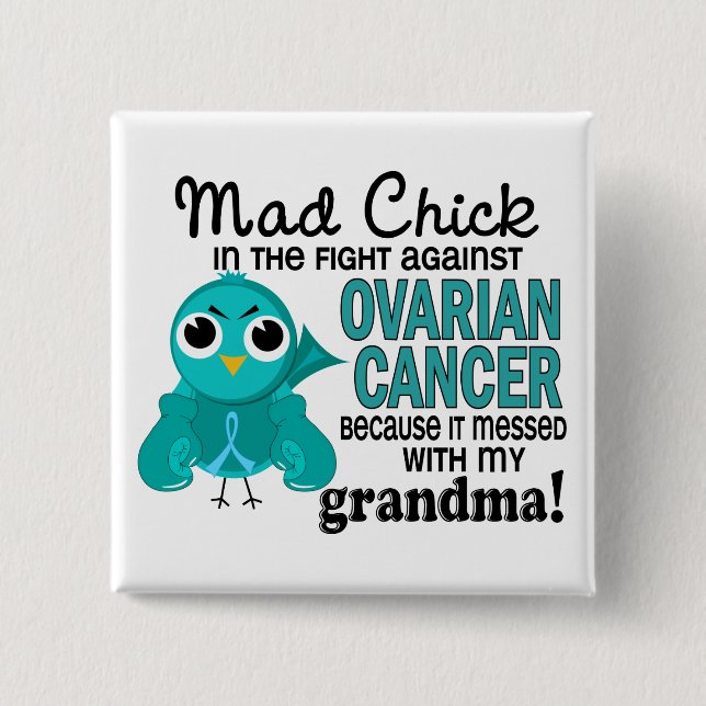 Ovarian cancer för tokig mormor för chick 2 knapp (Framsida)