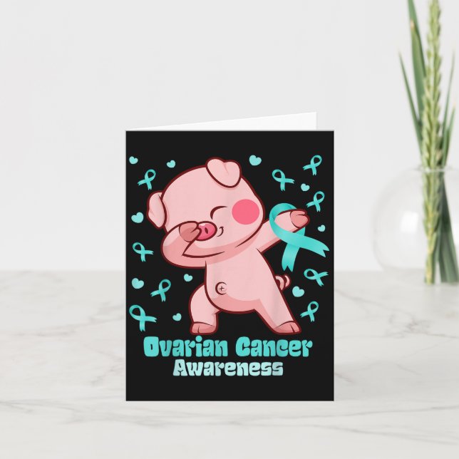 Ovarian Cancer Funny Dabbing Gris Warrior Kort (Framsida)