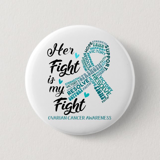 Ovarian Cancer Hennes kamp är vår kamp Knapp (Framsida)