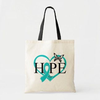 Ovarian Cancer Hope Butterfly Heart Tygkasse
