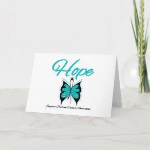 Ovarian Cancer Hope Butterfly Ribbon Kort