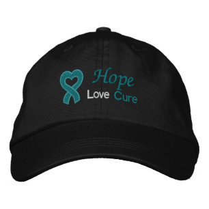 Ovarian Cancer Hope Kärlek Cure Broderad Keps
