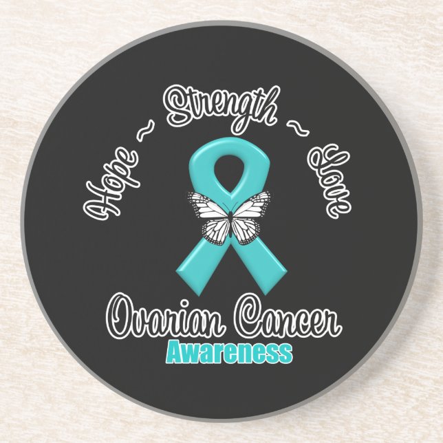 Ovarian Cancer Hope Strength Kärlek Underlägg Sandsten (Framsidan)