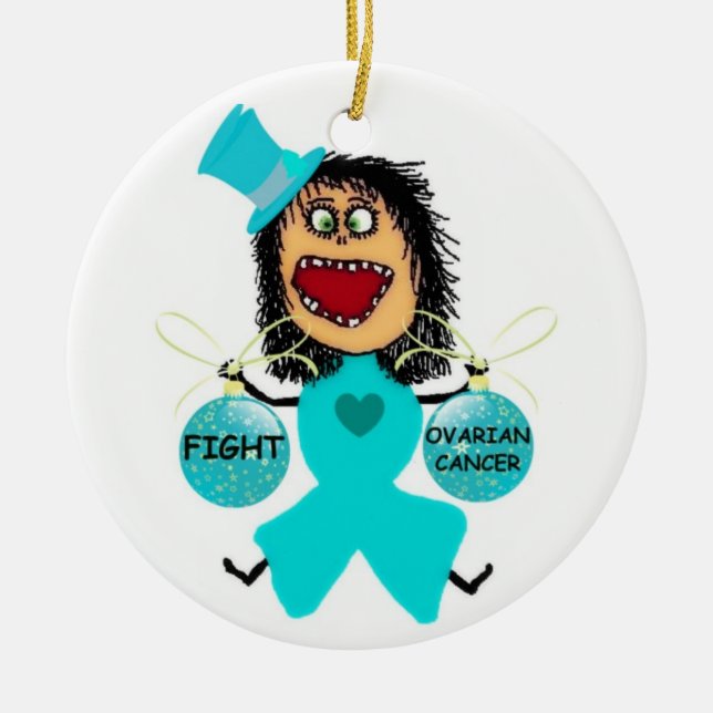 Ovarian Cancer-jul Julgransprydnad Keramik (Framsidan)