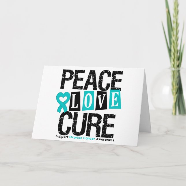 Ovarian Cancer Peace Kärlek Cure Kort (Framsida)