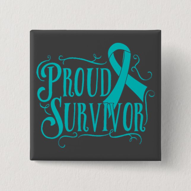 Ovarian Cancer Proud Survivor Knapp (Framsida)