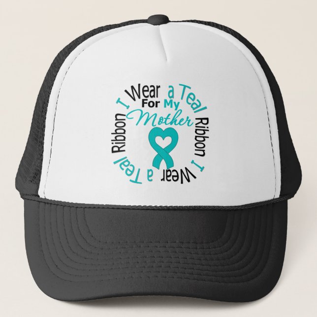 Ovarian Cancer Ribbon för min Mor Keps (Framsida)