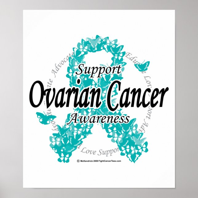 Ovarian Cancer Ribbon of Butterflies Poster (Framsidan)