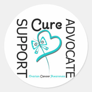 Ovarian Cancer Support Advocate Cure Runt Klistermärke