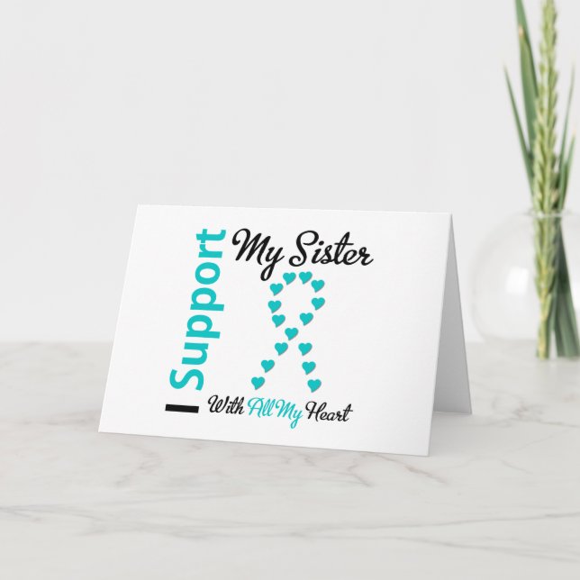 Ovarian Cancer Support syster med allt mitt hjärta Kort (Framsida)