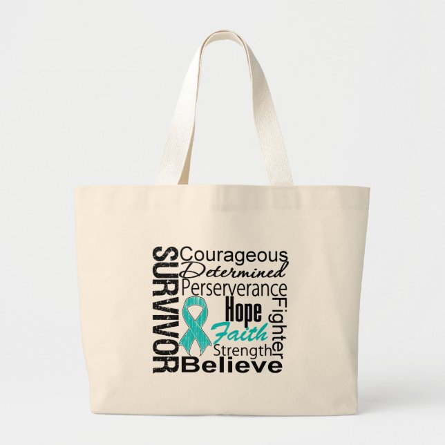 Ovarian Cancer Survivor Collage Jumbo Tygkasse (Framsidan)
