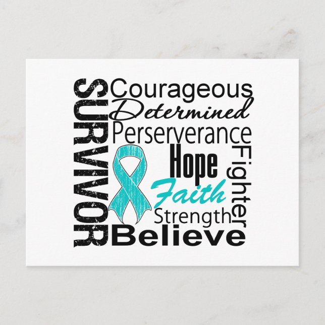 Ovarian Cancer Survivor Collage Vykort (Framsida)