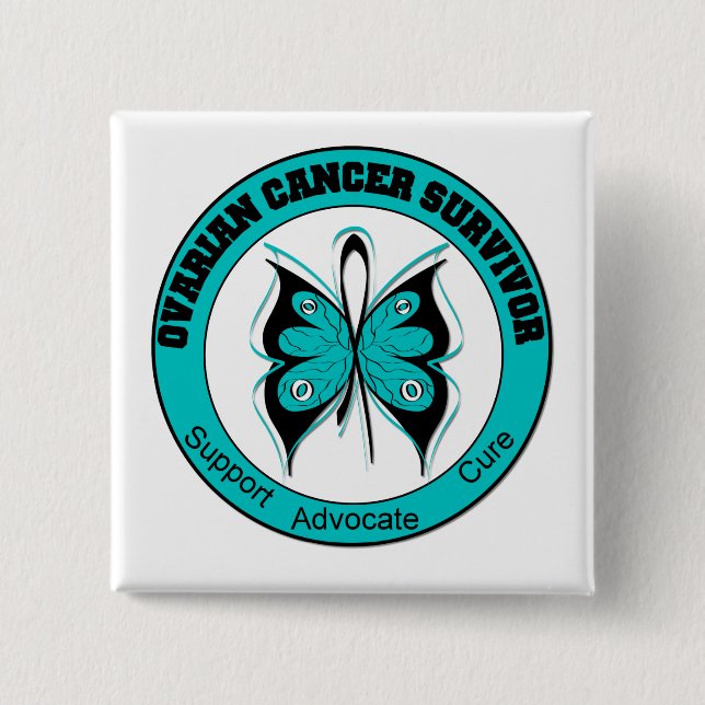 OVARIAN CANCER SURVIVOR T-Shirts Knapp (Framsida)