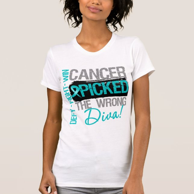 Ovarian cancer valde den fla divaen t-shirt (Framsida)