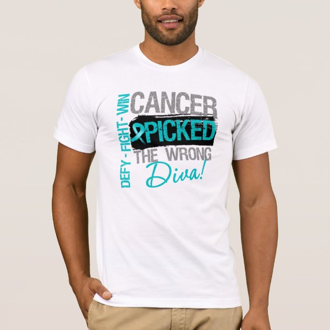 Ovarian cancer valde den fla divaen t-shirt (Framsida)