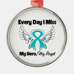 Ovarian cancer varje dag mig Fröcken min hjälte Julgransprydnad Metall