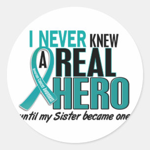 Ovarian cancer VISSTE ALDRIG en syster för HJÄLT Runt Klistermärke