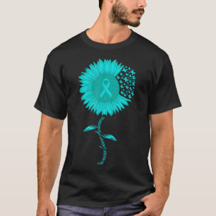 Ovarian Cancer Warrior Awareness Solros Teal ri T Shirt
