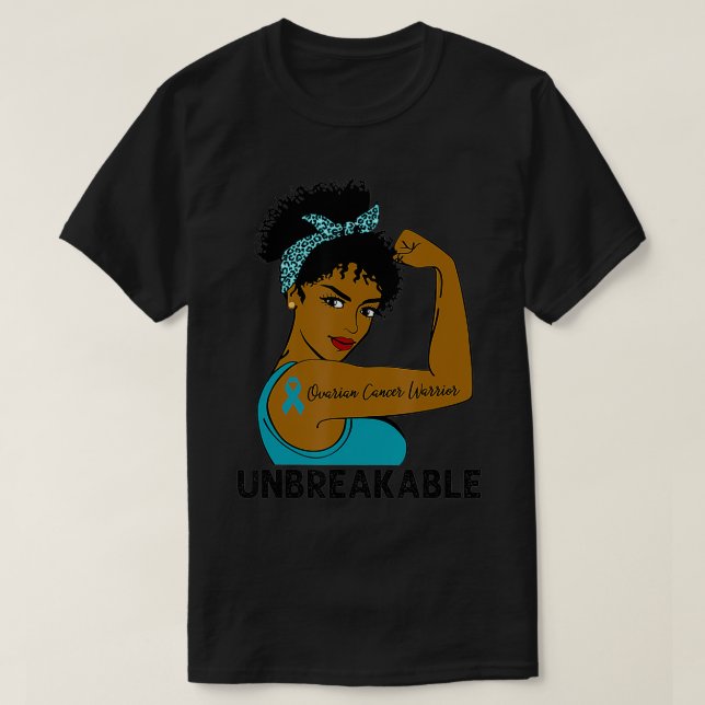 Ovarian Cancer Warrior Black Women Obrytable Awa T Shirt (Design framsida)