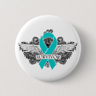 Ovarian Cancer Winged SURVIVOR Ribbon Knapp